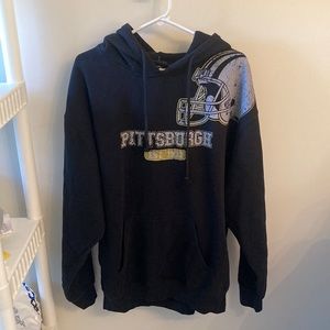 Blu Rock Pittsburgh Football Heavy Lined Warm Sweatshirt Hoodie